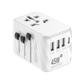 CE/FCC Worldplug 3.0 PD 35W Fast Charger Travel Plug Wall Charger International Plug Adapter USB C Universal Travel Adaptor