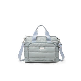 Leichte, schwarze Puffer-Tragetasche für Damen, offener Verschluss, weiche, gesteppte Handtasche