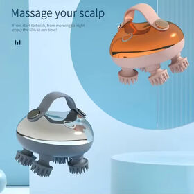 Wiederaufladbares, intelligentes Kopfhautmassagegerät mit individuellem Logo, professionelles Kopfmassagegerät Mini-Kopfhautmassagegerät mit drei Rollen für den Heimgebrauch