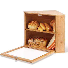 Venta caliente cocina multifunción doble capa caja de pan madera
