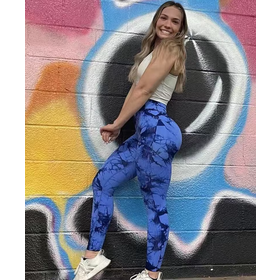 Leggings Tie Dye con LOGO Personalizado y Efecto Push-Up Sin Costuras
