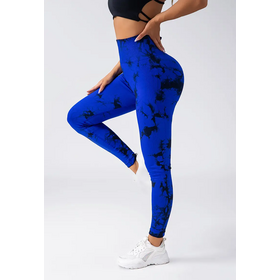 Leggings sin Costuras con Efecto Arrugado y Diseño Tie-Dye OEM