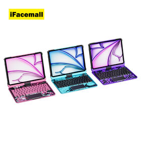 IFacemall Nova Capa de Teclado Mágico Transparente com Rotação de 360 Graus e Display Digital para Tablet iPad de 10,2 polegadas 7/8/9 Geração