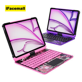 IFacemall Transparent Neon Color Magic Keyboard Case Long Battery Tablet Wireless Keyboard Case for iPad A16 2025