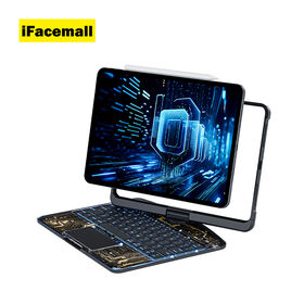 IFacemall Special Design Transparent 360 Rotating Backlit Wireless Smart Keyboard Case for iPad KeyboardCiPad Pro 11inch 2024