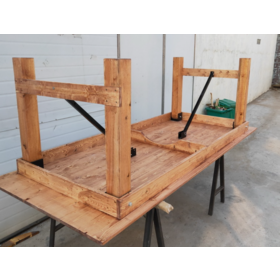 Custom solid wood folding table household simple wood large board folding table farm outdoor table
