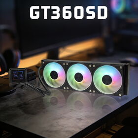 Leistungsstarker AIO CPU-Kühler GT360SD Triple Fan mit Lasergravur, 360mm Radiator Flüssigkeitskühlung für High-End-Desktops