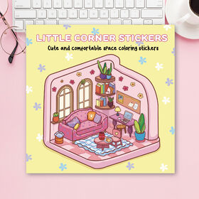 Kleine Ecke: Malbuch für Erwachsene und Jugendliche mit Hygge-Räumen zur Entspannung, einfache und niedliche Designs, Malaufkleber