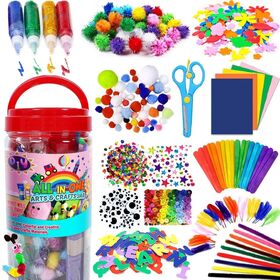 Oster-Bastelset mit Glitzerklebestift, Pfeifenreinigern und Bastelwerkzeugen, DIY Schulbedarf-Set, Spielzeug für Mädchen