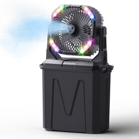 Ventilador de Nebulización Portátil para Exteriores con Cubo Portátil para Patios/Camping, Batería Recargable USB de 20000mAh, Ventilador de Enfriamiento de Piso