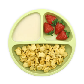 Baby Silicone Plate BPA Free Eco Silicone Suction Children Divided Baby Food Snack Feeding Plate for Kids Toddlers