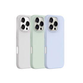 Günstiger Lieferant: Hellgraue Handyhülle mit flüssigem Silikonüberzug, magnetisch, für iPhone 16