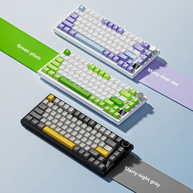 Clavier Mécanique Gaming Tri-mode Sans Fil Bluetooth Filaire Personnalisable 75 Touches Interchangeables à Chaud Structure Joint