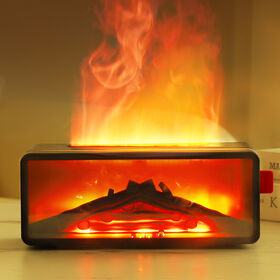 200ml Ultrasonic Aroma Diffuser with Simulated Flame Effect and Adjustable Humidity Control for Home and Office Use