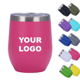 Venta al por mayor de tazas de huevo de acero inoxidable 304 de 12 oz con logotipo personalizado, vaso de viaje aislado para cerveza, té, café, termo, taza con tapa