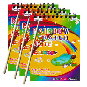 Regenbogen-Rubbel-Partygeschenke für Kinder: Geburtstagsgeschenke Spielzeug Großpackung Rubbelbilder Notizbücher Mädchen Jungen Kunsthandwerk Sets Klassenzimmer Preise