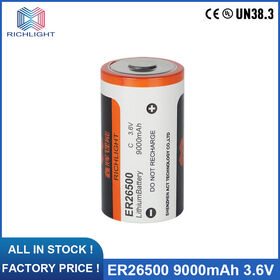 ER26500 Lithium Battery 9000mAh with UL Certification for IoT Devices, Extended Runtime