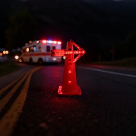 Nueva Luz Estroboscópica LED Plegable con Flecha de Advertencia, Recargable, Impermeable, con Base Magnética para Seguridad Vial - Diseño Innovador y Ventas Calientes