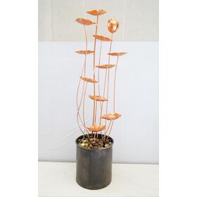 Manufacture1.2m metal flower garden decoration waterfall metal water fountain with pump for home hotel office lobby ornament