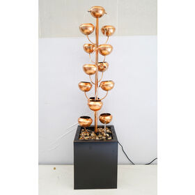 Manufacture 120cm 46-Inch Multi-Tiered metal Flower Water Fountain with Cascading Water Flow pump, for living room decor lobby art