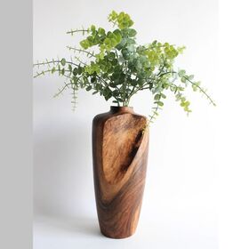 Jarrón alto minimalista de nogal de China, decoración de madera, jarrón de mesa hecho a mano, jarrón de madera artesanal para regalo de hogar dulce
