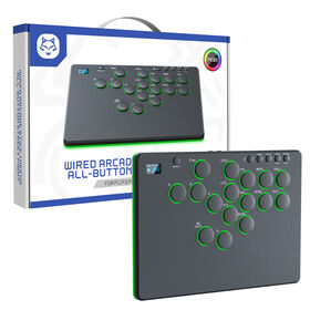 HONSON Arcade Stick 14 Botones Controlador All-Button Street Fighter para PC/PS3/PS4/Switch/Steam - Mando Arcade Profesional