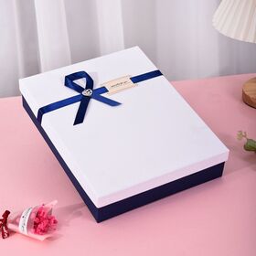 Juego de 2 cajas OEM ODM con tapa blanca y lazo de cinta verde
