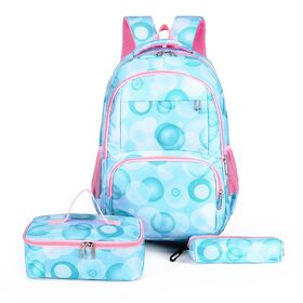 3 Pcs Book Packaging Bag New Printed Student Backpack Waterproof High School Bags Set Girls