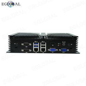 Komputer Mini Industri Intel Core i3-6100U 6COM 2LAN HD-MI VGA Dukungan Win10/Linux Mesin POS PC Desktop Mini Tanpa Kipas