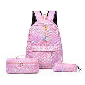 Custom Lightweight Waterproof Backpacks for Teen Girls School Book Bag Set with Lunch Bag
