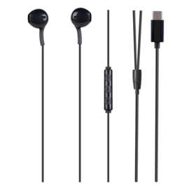 Écouteurs Type C haute qualité, HiFi HD, voix claires, noirs, filaires 1,2 m, hybrides, écouteurs pour téléphone mobile avec micro