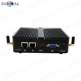 EGLOBAL I-ntel Alder Lake الجيل الثاني عشر N100 جهاز كمبيوتر مكتبي صغير، 8 جيجابايت DDR4 NVME SSD، 6 منافذ USB + 4 منافذ LAN + 2 منفذ COM + HD + DP، كمبيوتر صغير صناعي بدون مروحة