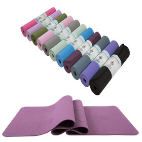 Tapis de Yoga TPE Épais 6 mm, Coloré, Logo Personnalisé, Prix Usine, Vente en Gros, Tapis d'Exercice Bleu Élégant