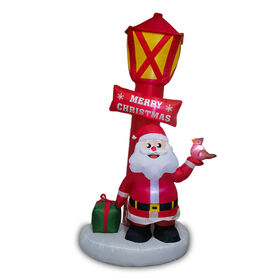 Décoration Extérieure de Magasin pour Fête de Noël, Père Noël Gonflable Lumineux LED