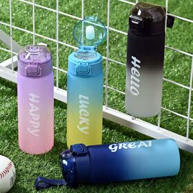 Großhandel Plastikwasserflaschen Wasserflasche 650ml BPA-frei Rutschfest Auslaufsicher Für Outdoor-Sportarten Fitnessstudio Wasserflasche