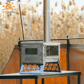 Tragbarer Campingkocher mit teleskopischem Holzheizgrill, multifunktionaler Zweitbrenner, 2L Kapazität, Outdoor-Picknick-Trockenfunktion