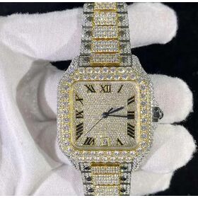 Superclone Hip Hop Bust down skeleton Square 40mm Men's nical watches vvs Moissanite Iced out Luxury Watches
