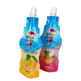 Tas plastik minuman bayi terlaris, tas vertikal plastik cair dengan corot, cetakan khusus, dapat digunakan kembali