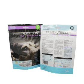 Sac d'emballage alimentaire à surface mate avec fenêtre transparente thermoscellée, sachet à fermeture éclair pour emballage d'aliments pour animaux