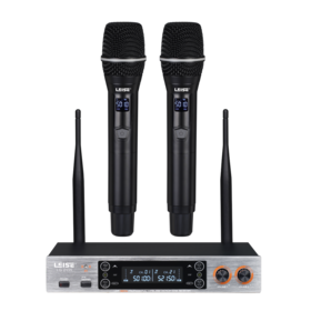 Micrófono Inalámbrico UHF Digital de Doble Canal de Metal de Alta Demanda