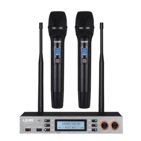 Drahtloses digitales UHF-Doppelkanal-Mikrofon aus Metall zum Fabrikpreis