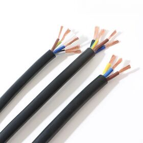 Câble d'alimentation flexible noir H05VV-F en cuivre à 3-5 conducteurs avec isolation PVC pour câblage automobile, cordon de lampe, câble marin