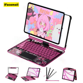 IFacemall Good Price 360 Rotating Transparent Tablet Wireless Magic Keyboard Case for iPad 10th Gen 10.9inch 2022/iPad A16 2025