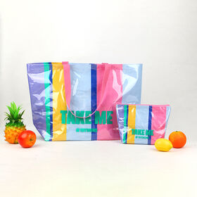 2026 Recyclable PP Woven pouch with pvc and Zipper Closure Laminated Material for Grocery Shopping and Promotional Use
