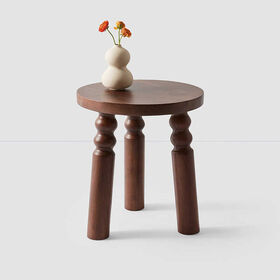 Mesa de Centro Moderna para Salón, Diseño de Madera, Mesa de Té Redonda de Madera para el Hogar