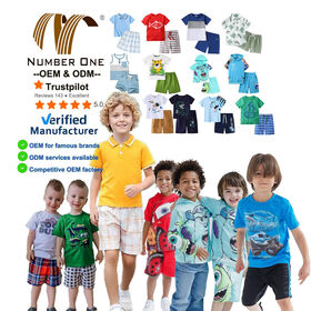 Conjuntos de ropa de verano personalizados para niños: camisetas de manga corta y pantalones cortos, trajes de 2 piezas, ropa de verano OEM para niños