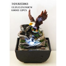 Fontaine d'eau décorative de table avec statue d'aigle à tête blanche, cadeau promotionnel populaire pour la maison, souvenir avec pompe pour ornement intérieur