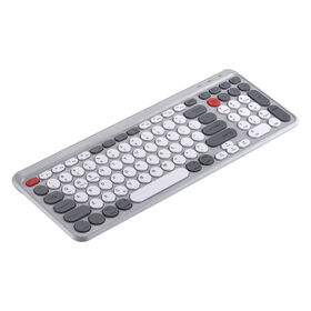 Factory Direct Sales Wireless Bluetooth Keyboard 3 System Universal Dual-Mode Connection Round Keycap Gaming Keyboard Punk
