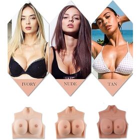Prothèse Mammaire Externe En Silicone Réaliste - Taille L (bonnet C) - Couleur Suntan - Neuf Avec étiquettes