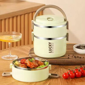 Hot Sale Stainless Steel Lunch Box Good-looking Bowl Food Container Ins Style Insulated Lunch Box Separated Lunch Bento Box